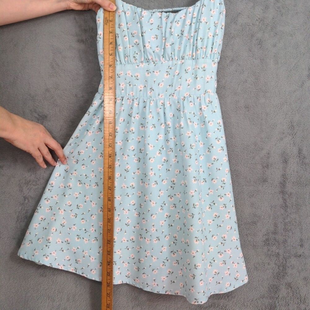 NWT Altar'd State Floral Mini Dress Blue Pink Size Small Feminine Coquette - Picture 9 of 10